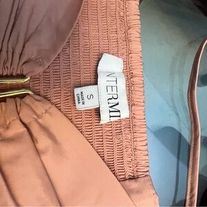 INTERMIX Dusty Rose Smocked Tunic Top